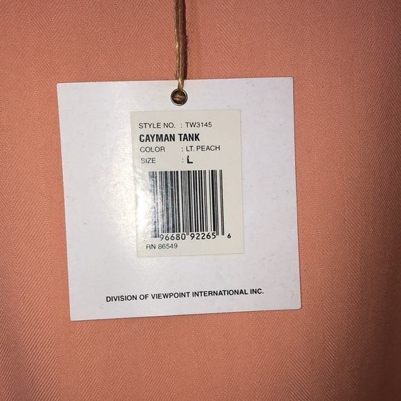 NWT Tommy Bahama Cayman Tank Top Size Large 100% Silk Peach Color Soft Flowy - Picture 4 of 5